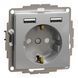 Роз з заземленням+USB Алюм Sedna Design (SDD113052) SDD113052 фото
