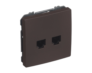 Розетка РС 2-на SIEMENS DELTA Style RJ45 Cat.5e, шоколад (22782CH02) 22782CH02 фото