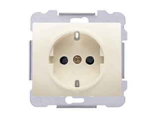Розетка одинарна 2P+Z, ШУКО SIEMENS DELTA Iris 16А, 250V, слонова кістка (18524 A) 18524 A фото