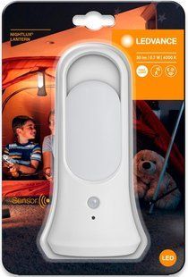 Ліхтарик-лампа 0,65 Вт NIGHTLUX MOBILE LANTERN WT LEDV з датчиком руху та освітленості вбудований акумулятор LEDVANCE (4058075570184) 4058075570184 фото