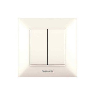 Вимикач 2кл. Panasonic Arkedia Slim, крем (WNTC00092BG-UA1) WNTC00092BG-UA1 фото