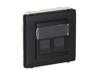 Розетка PC 2-на Efapel Apolo RJ45 5e чорний матовий (50975 TPM) 50975 TPM фото