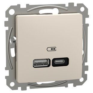 USB розетка Бежевий Sedna Design (SDD112405) SDD112405 фото