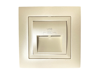 Розетка USB подвійна, зарядний пристрій LOGUS, струм 2А, металік перламутровий (21384 TPE) 21384 TPE фото