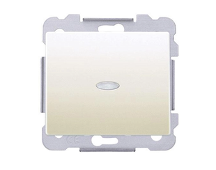 Вимикач 1кл. SIEMENS DELTA Iris 16АХ, 250V з LED підсвіткою, слонова кістка (18505-L A) 18505-L A фото