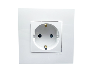 Розетка 1-на з з/к, ШУКО EFAPEL QUADRO 16А, 250V білий глянцевий (4612912 SBR) 4612912 SBR фото