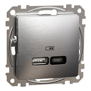 USB розетка Матовий алюміній Sedna Elements (SDD170405U) SDD170405U фото