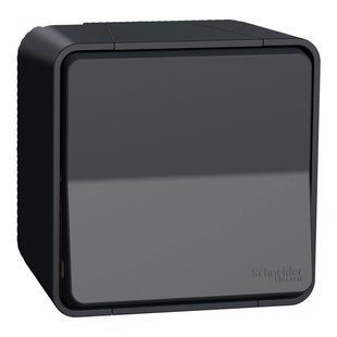 Одноклавішний перехресний перемикач IP55 Mureva Styl, поверх. монтаж, чорний (MUR35023) MUR35023 фото