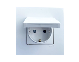 Розетка 1-на з кришк. з з/к, ШУКО EFAPEL QUADRO 16А, 250V білий глянцевий (4612812 SBR) 4612812 SBR фото