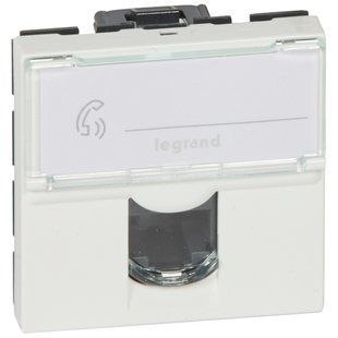 Розетка RJ45 один., кат.5е UTP LCS, 8 к., білий Legrand ( 076554 ) 076554 фото