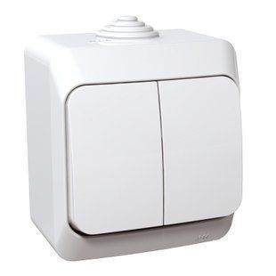 Вимикач 2-кл. IP44 білий Cedar Plus (WDE000550) WDE000550 фото