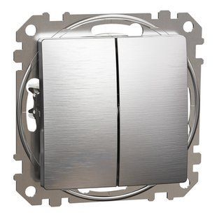 Двоклавішний перемикач (прохідний) Матовий алюміній Sedna Elements (SDD170108U) SDD170108U фото
