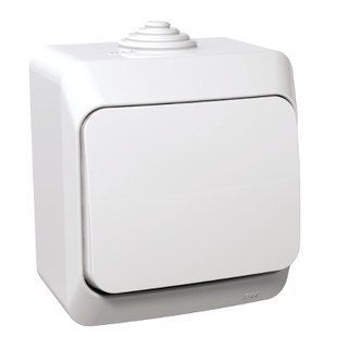 Перемикач 1-кл. IP44 білий Cedar Plus (WDE000560) WDE000560 фото