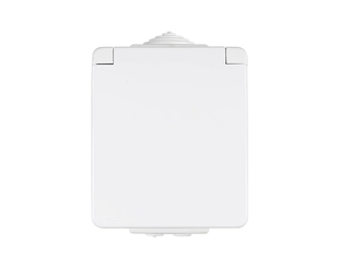 Розетка 1-на з кришк. зовн. 2P+Z ШУКО Efapel Waterproof 16А/250В, герметична IP65, білий (48131 CBR) 48131 CBR фото
