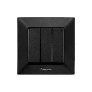 Вимикач 3кл. Panasonic Arkedia Slim, чорн. (WNTC00152BL-UA1) WNTC00152BL-UA1 фото