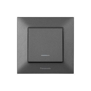 Вимикач 1кл.+підсв. Panasonic Arkedia Slim, димч. (WNTC00022DG-UA1) WNTC00022DG-UA1 фото