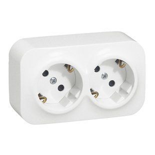 Механізм розетки 2X2К+З без шторок, Білий Forix (782413) 782413 фото
