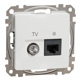 Розетка RJ45 категорія 6 UTP -TV Білий Sedna Design (SDD111469T) SDD111469T фото