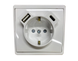 Розетка 2P+E 230V/16A з зар.прист. USB тип A+C Efapel Apolo слонова кістка (50137 TMF) 50137 TMF фото