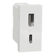 USB, New Unica, 1 модуль, тип A+C, 12 Вт, білий (NU301618) NU301618 фото