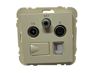 Розетка мультимедійна R-TV-SAT-RJ45 (Cat.6), слонова кістка (21544 TMF) 21544 TMF фото
