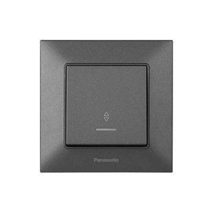 Вимикач 1кл.прохід.+підсв. Panasonic Arkedia Slim, димч. (WNTC00042DG-UA1) WNTC00042DG-UA1 фото