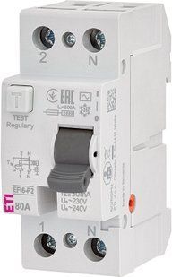 Реле диференційне (ПЗВ) 2р EFI6-P2 80/0,03 тип AC (6kA) (2061254) 2061254 фото