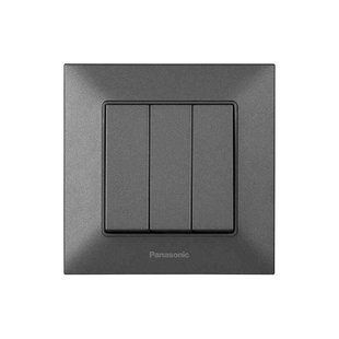 Вимикач 3кл. Panasonic Arkedia Slim, димч. (WNTC00152DG-UA1) WNTC00152DG-UA1 фото