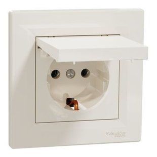 РОЗЕТКА З КРИШКОЮ, З ЗАЗЕМЛЕННЯМ КРЕМ ASFORA (EPH3100123) EPH3100123 фото