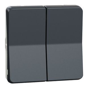 Механізм подвійного кнопкового вимикача IP55 Mureva Styl, чорний (MUR35326) MUR35326 фото