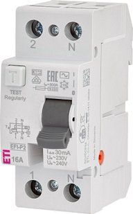 Реле диференційне (ПЗВ) 2р EFI-P2 16/0,03 тип AC (10kA) (2061210) 2061210 фото