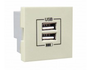 Розетка USB подвійна, зарядний пристрій LOGUS, струм 2А, слонова кістка (21384 TMF) 21384 TMF фото