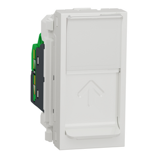 Розетка комп'ютерна RJ45, одинарна, категорія 5 UTP, 1 модуль, білий (NU341018) NU341018 фото