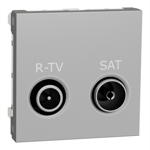 Розетка R-TV SAT одинарна, 2 модулі алюміній (NU345430) NU345430 фото