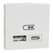 Подвійна USB розетка A+C білий (NU301818) NU301818 фото