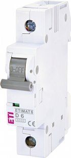 Авт. вимикач ETIMAT 6 1p D 6A (6kA) (2161512) 2161512 фото