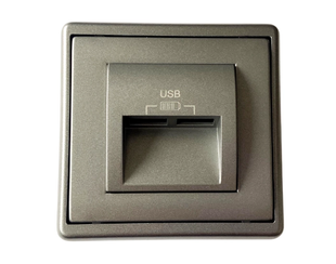Розетка USB 2-на, зар.пристрій Efapel Apolo, струм 2А, металік графітовий (50384 TGR) 50384 TGR фото