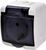 Розетка 1-я (Schuko) (димчата кришка) (IP44/54) RHE-1sd (4668016) 4668016 фото