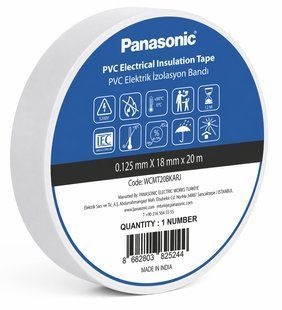 Ізоляційна стрічка ПВХ Panasonic 0.125х18мм 20м (WCMT20WHARJ) WCMT20WHARJ фото