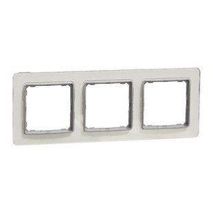 Рамка 3-місна Біле скло Sedna Elements (SDD360803) SDD360803 фото