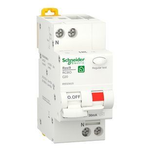 Диф. автомат RESI9 6kA 1P+N 20A C 30mA АC (R9D25620) R9D25620 фото