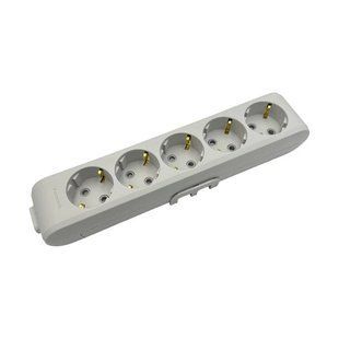 Колодка Panasonic X-tendia із заземленням та шторками 5 гнізд (WLTB04502GR-UA1) WLTB04502GR-UA1 фото