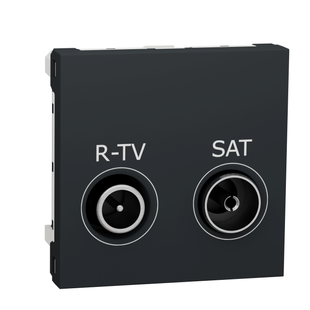 Розетка R-TV SAT кінцева, 2 модулі антрацит (NU345554) NU345554 фото