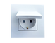 Розетка 1-на з криш. з з/к, ШУКО EFAPEL QUADRO 16А, 250V білий матовий (4612812 SBM) 4612812 SBM фото