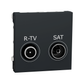 Розетка R-TV SAT кінцева, 2 модулі антрацит (NU345554) NU345554 фото