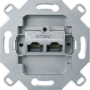 Механізм розетки RJ45, 2-п UAE 8/8, КАТ.6 Merten (465706) 465706 фото