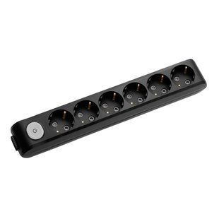 Колодка Panasonic X-tendia із заземленням та шторками 6 гнізд (WLTB04602BL-UA1) WLTB04602BL-UA1 фото