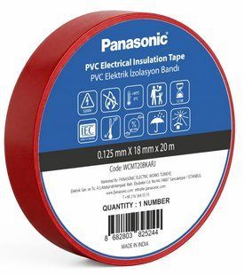 Ізоляційна стрічка ПВХ Panasonic 0.125х18мм 20м (WCMT20RDARJ) WCMT20RDARJ фото