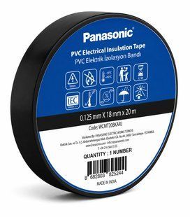 Ізоляційна стрічка ПВХ Panasonic 0.125х18мм 20м (WCMT20BKARJ) WCMT20BKARJ фото