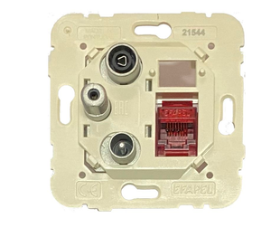 Розетка мультимедійна R-TV-SAT-RJ45 (Cat.6), металік перламутровий (21544 TPE) 21544 TPE фото
